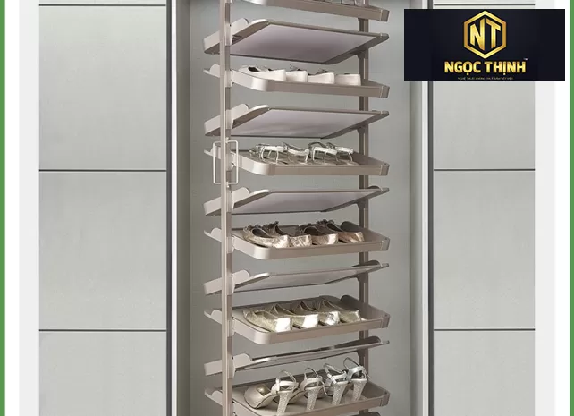 KỆ ĐỂ GIẦY DÉP MÀU GOLD TẠI Phước An